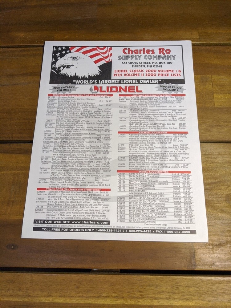 Charles Ro Supply Train Mail Package Of Catalogs 1999-2000