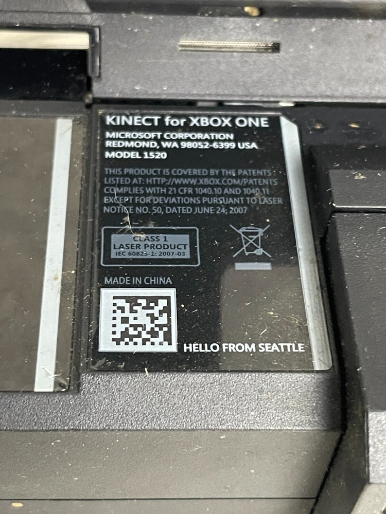 Microsoft Xbox One Kinect Model 1520 Wired Motion Sensing Black Untested