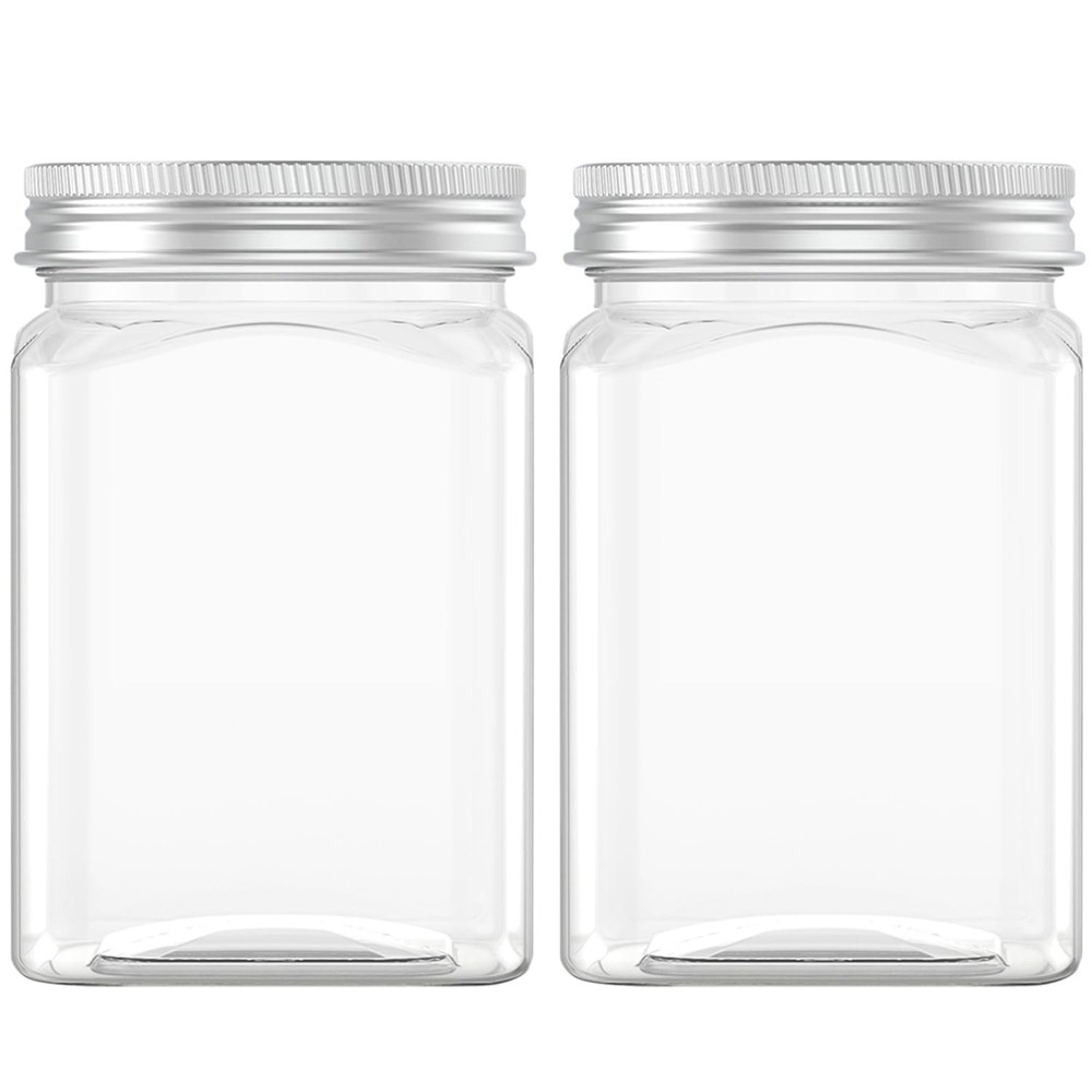 24 Oz Clear Plastic Jars 720mL Plastic Containers Reusable Empty Storage Jars...