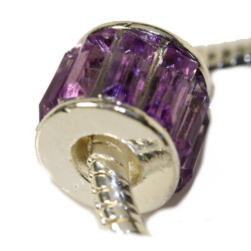 Amethyst Rectangle Glass Charm Bead