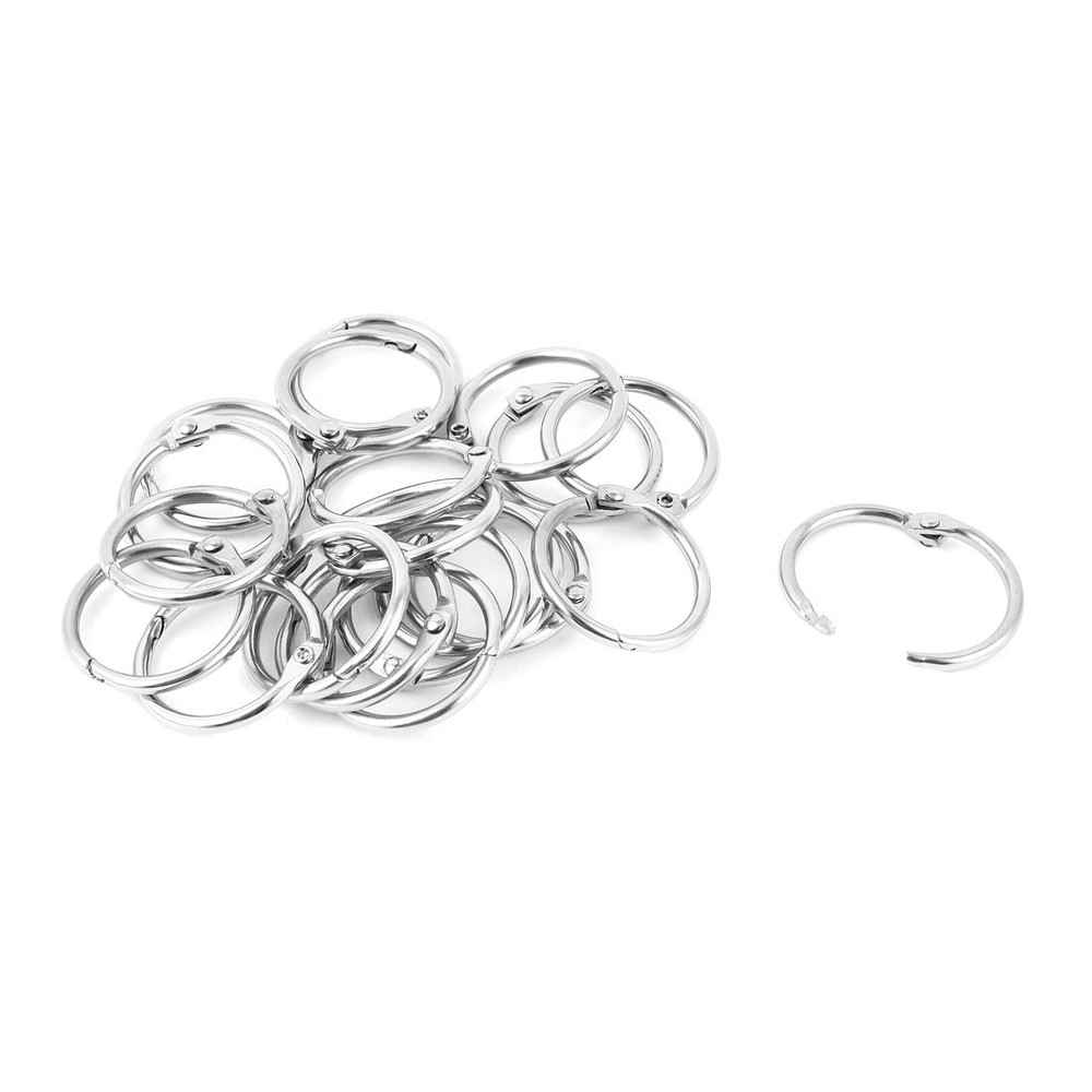 25pcs 30mm Metal Hinge Locking Book Binder Scrapbooking Loose Leaf Ring