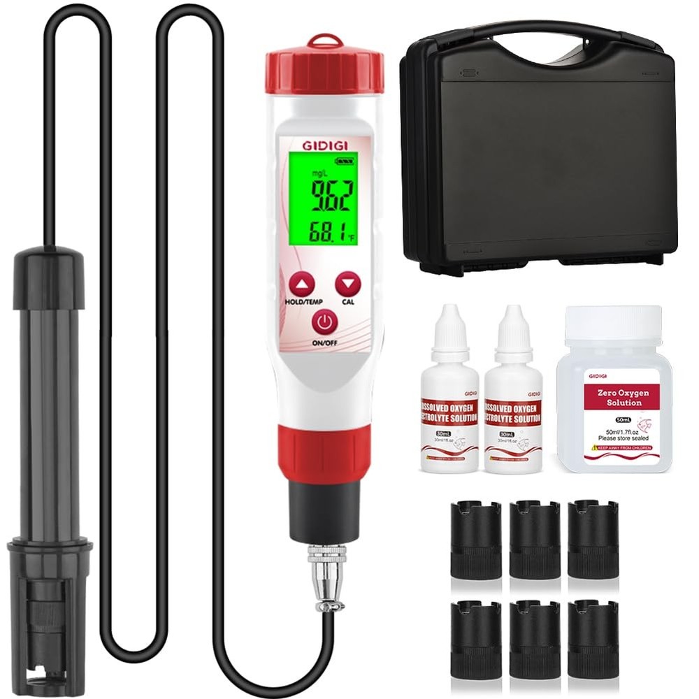 Dissolved Oxygen Meter Test Kit,Pond Oxygen Tester,DO Meter with Replaceable ...