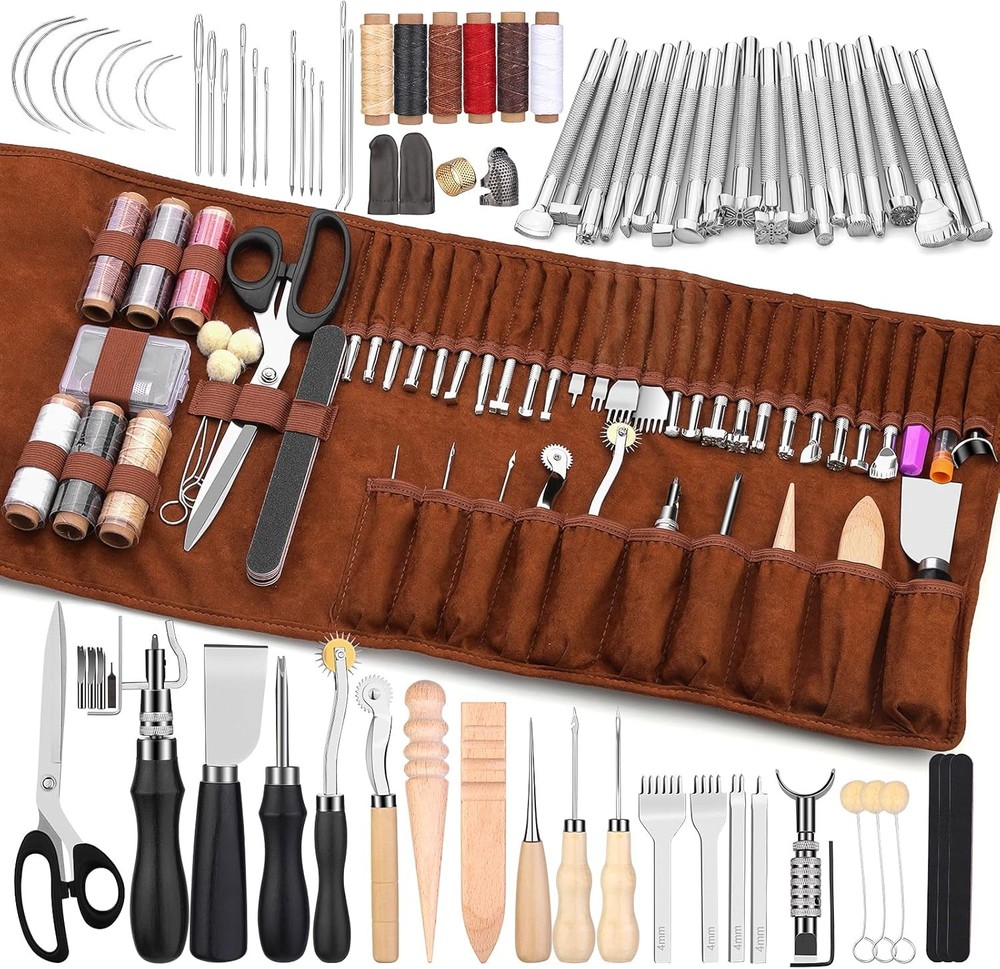 Leather Craft Tools Working Kit with Custom Storage Bag...