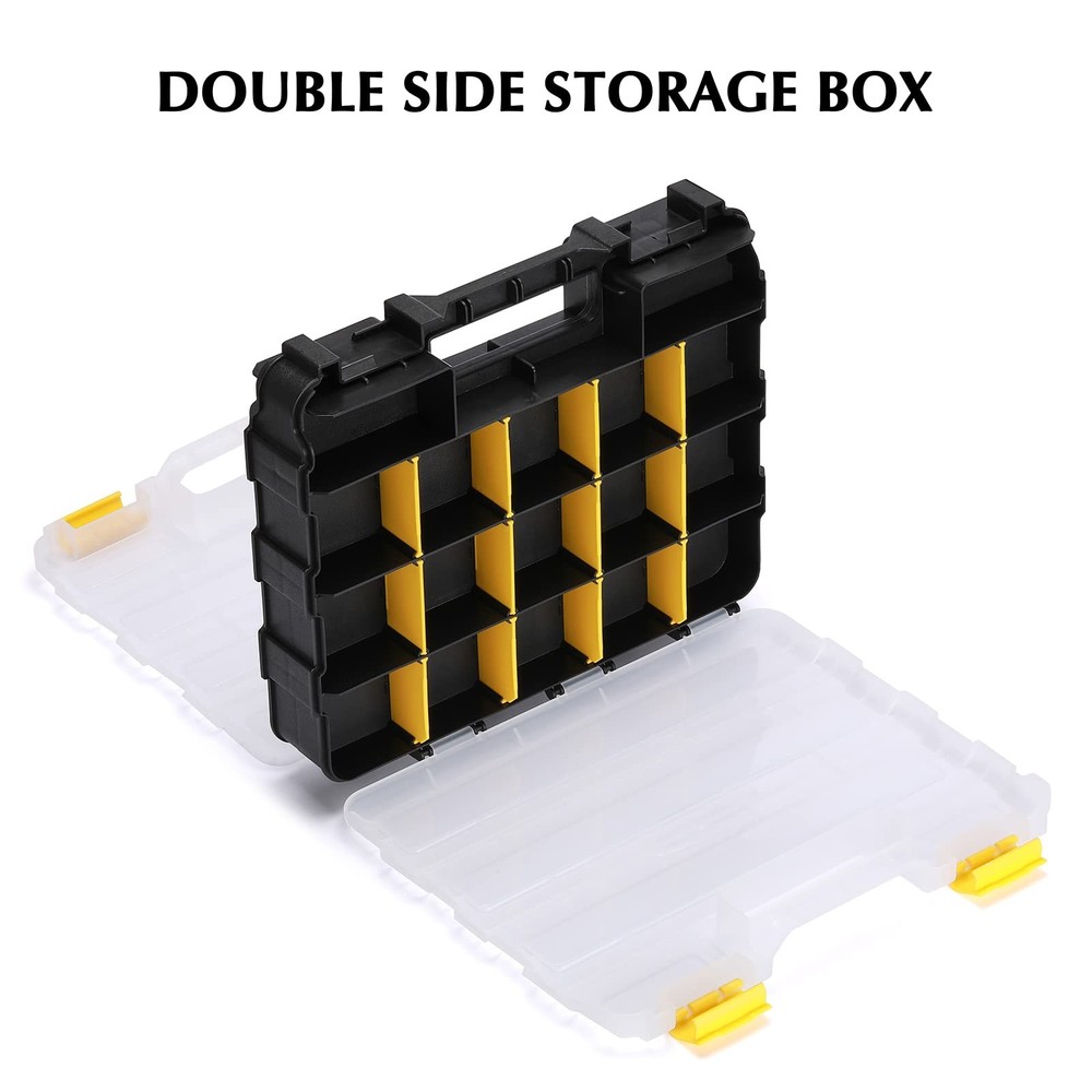 2PCS Double Side Tool Organizer with Customizable/Removable Plastic Dividers,...