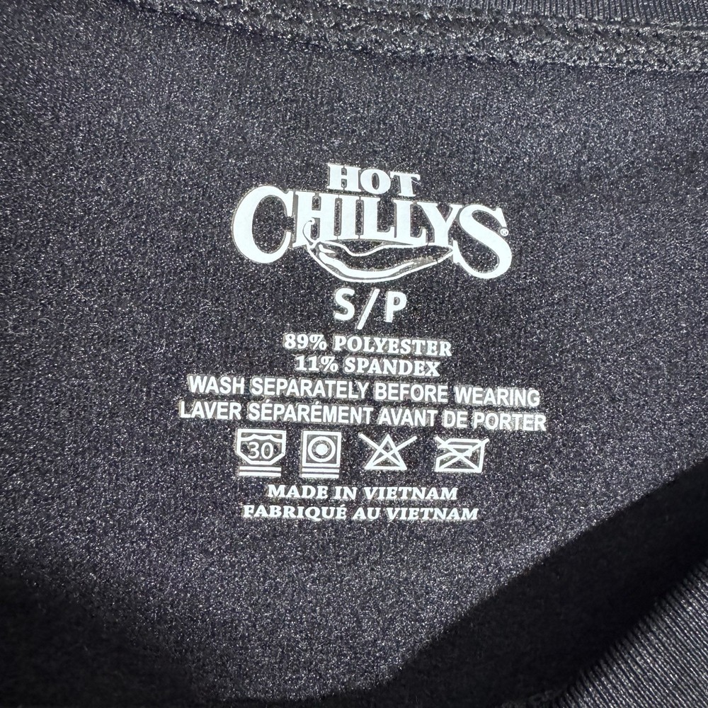 Hot Chillys Base Layer Top Small Black Thermal Crewneck Stretch