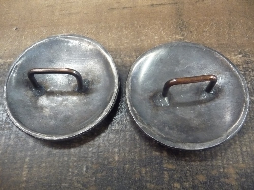 Large 2 3/8" pair of Solid Sterling Silver Conchos