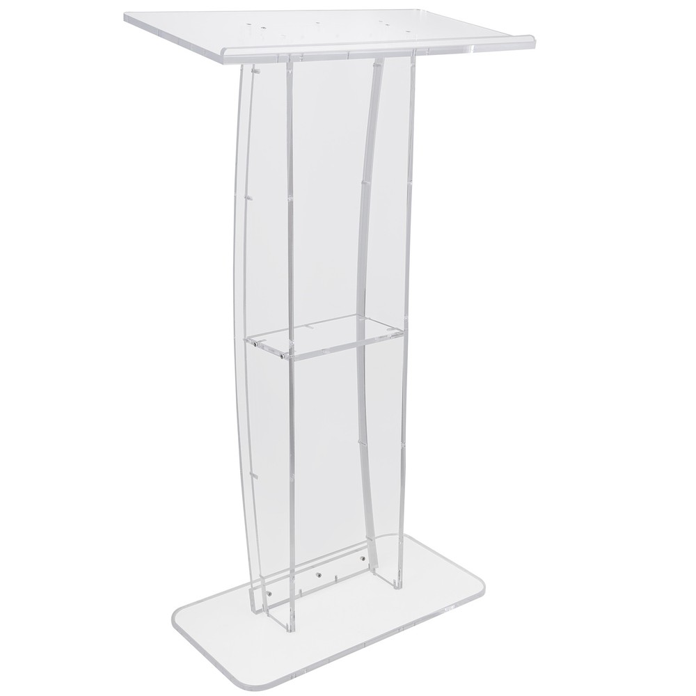 VEVOR Acrylic Podium 47" Acrylic Podium Stand Reading Surface Storage Shelf