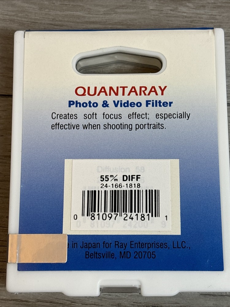 Quantaray Filter 55 mm Diffusion Soft Focus Glass Filter Japan 55 mm Wedding NEW