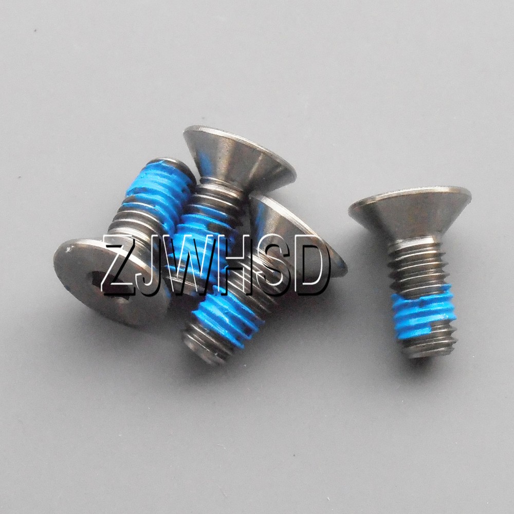 4pcs M4 x 10 mm Ti Titanium Screw Bolt Allen Hex Socket Flat Head Thread Locker