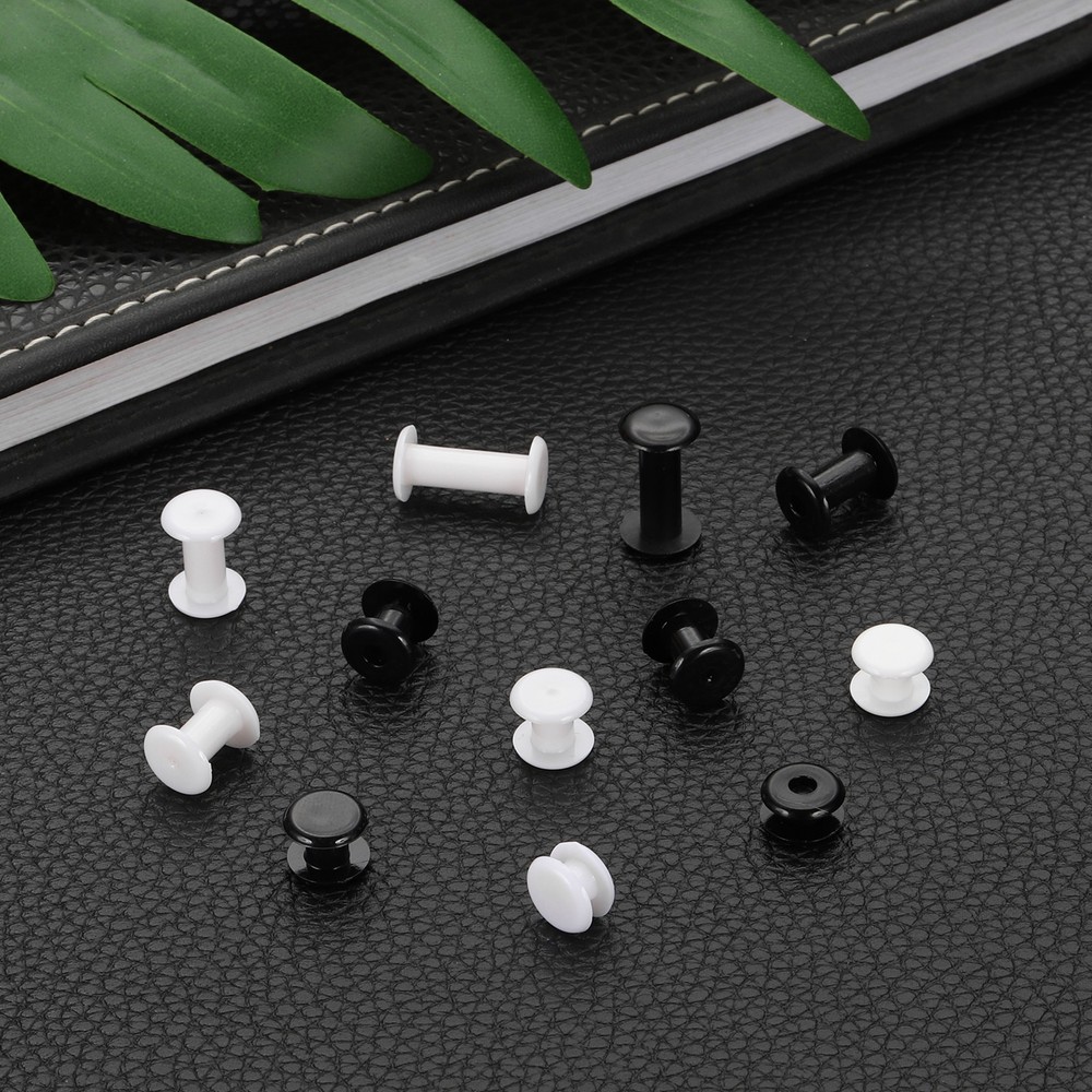 M5*6mm Plastic Binding Post, 50 Sets Plastic Chicago Screws Binding Screw White