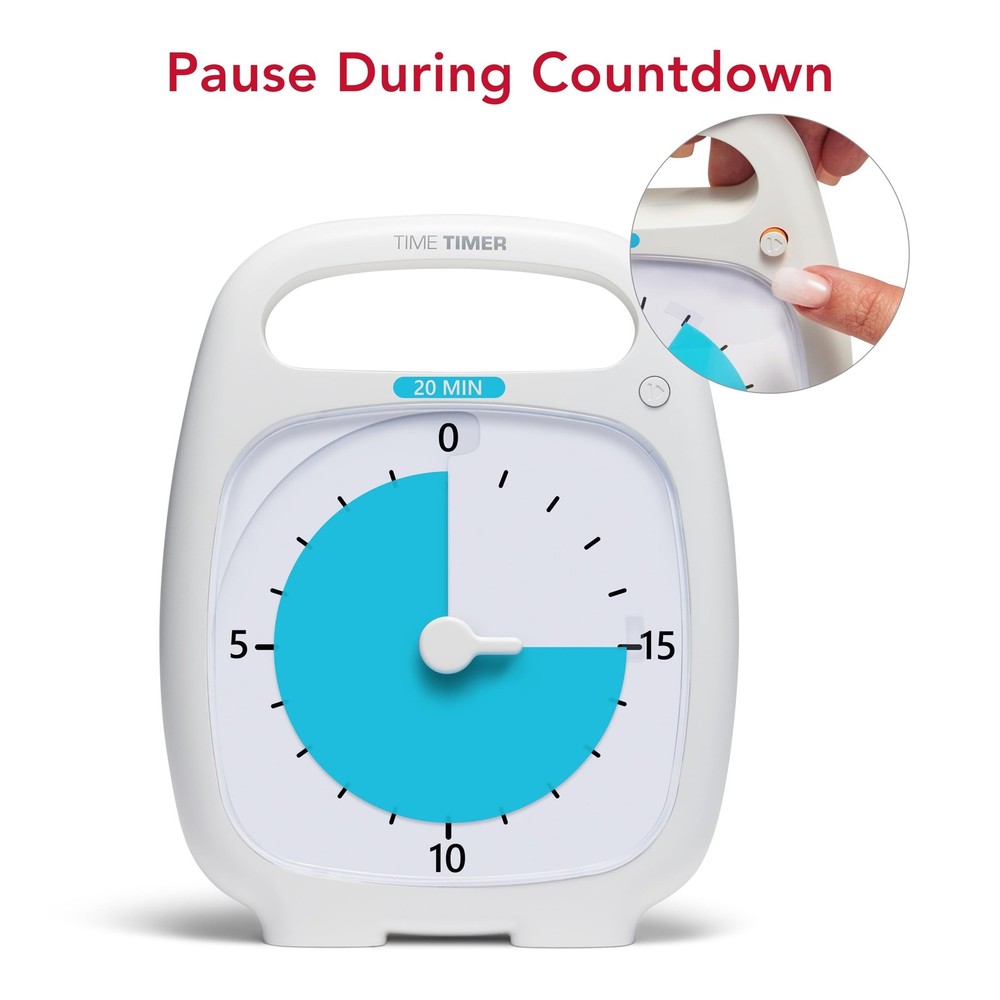 Time Timer PLUS 20 Minute Desk Visual Timer — Countdown Timer with Portabl