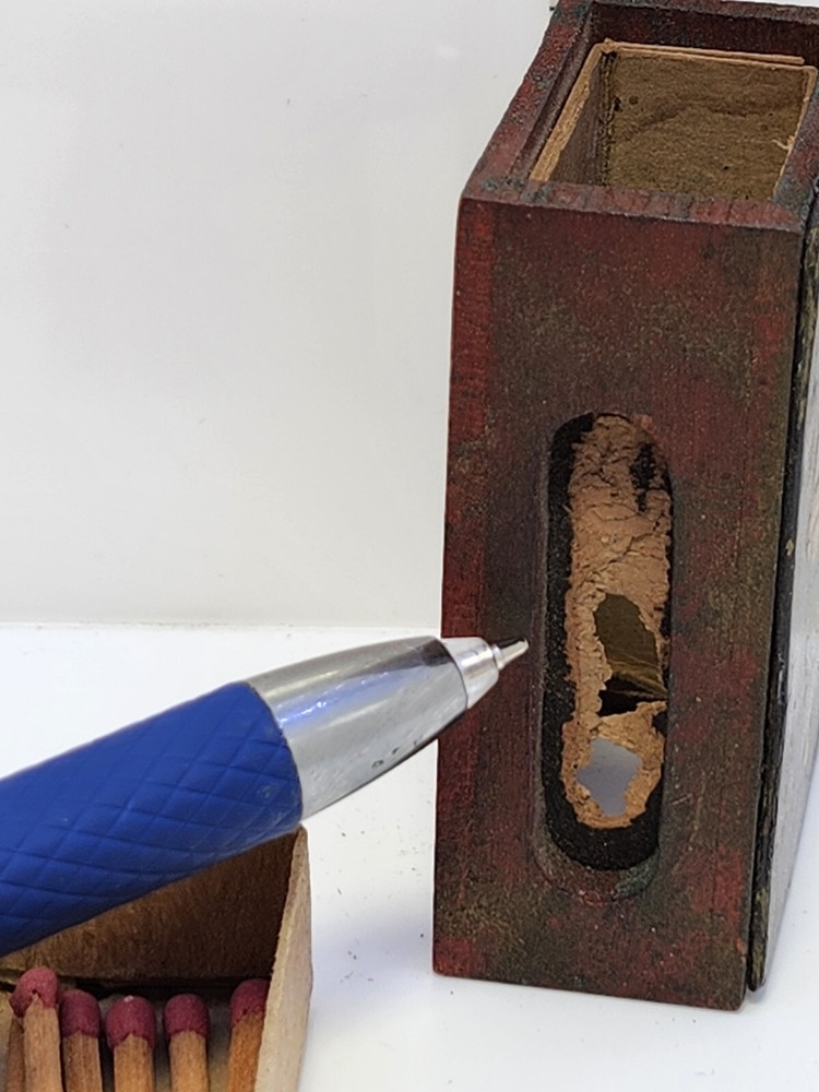 vintage matches wood box