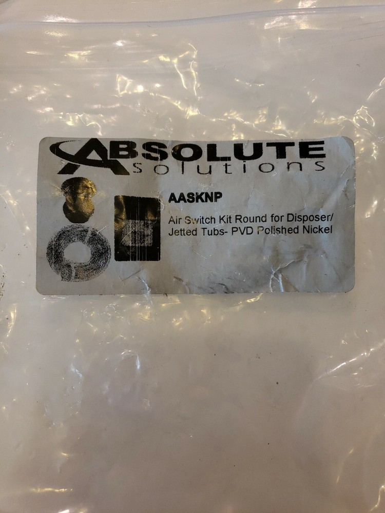 Absolute Solutions AASKNP Air Switch Kit Round For Disposer Jetted Tubs PVD...