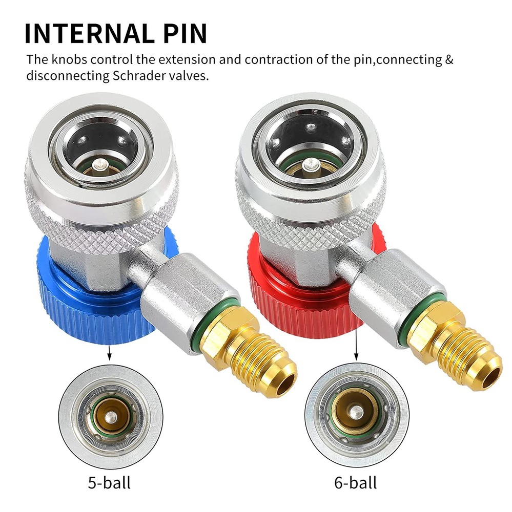 2PCS Quick Coupler Adapter 1/4" SAE High/Low Side Conversion Male Flare