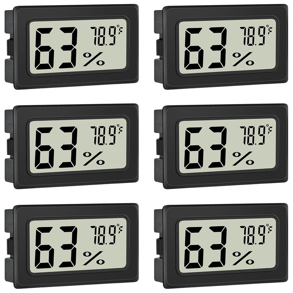 Humidity Meter Indoor Thermometer 6-Pack Mini Digital Thermometer Hygrometer