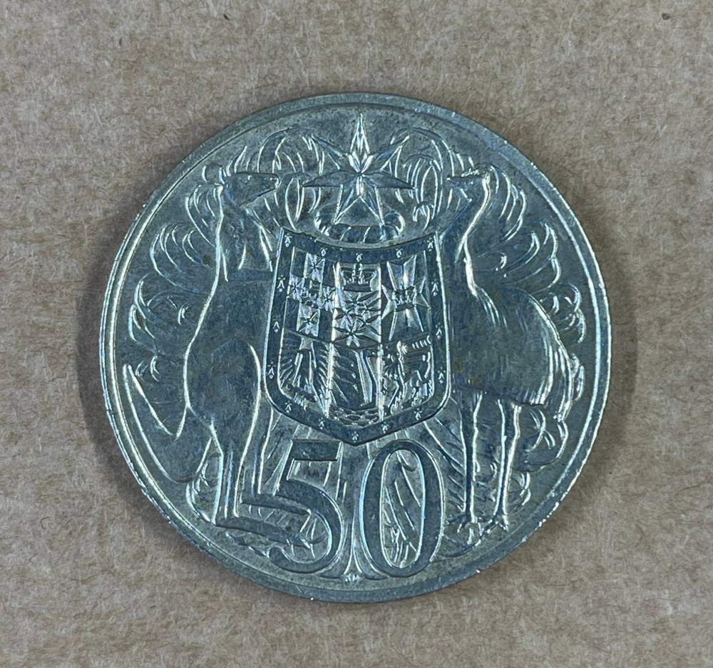 1966 Australian First Round Silver 50c Coin - 80% Silver