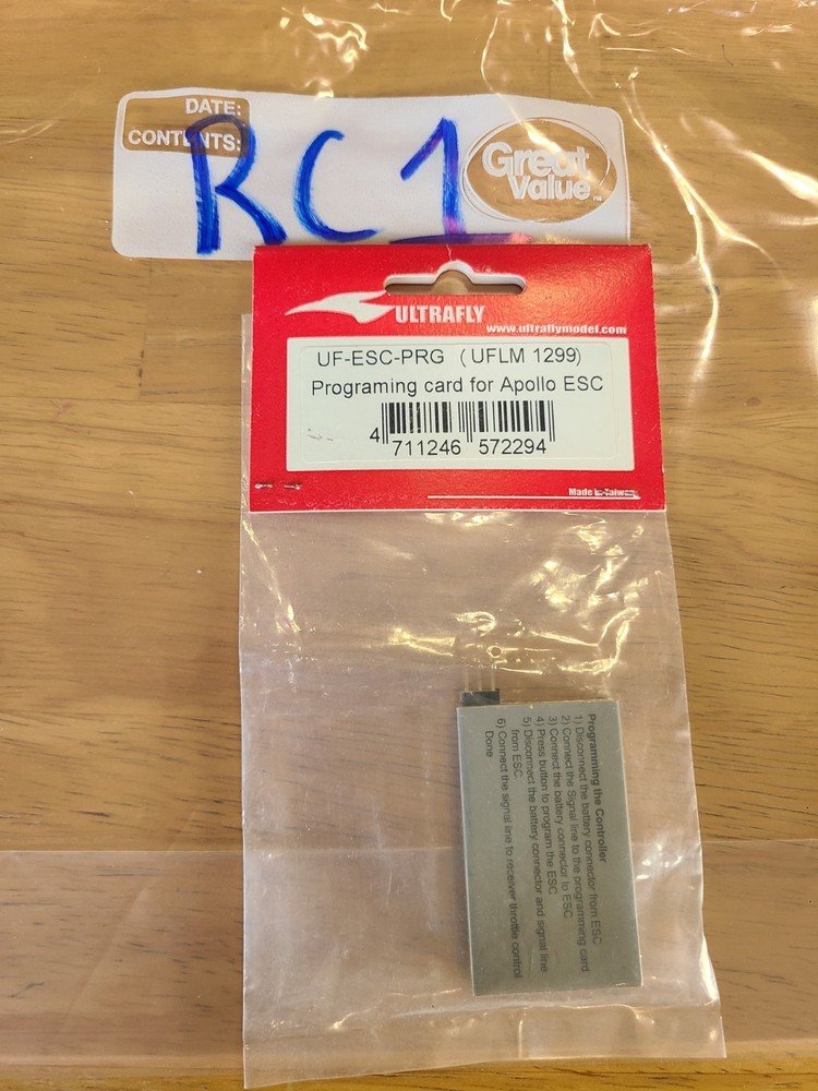 UltraFly UF-ESC-PRG (UFLM1299) Programming Card for Apollo ESC Speed Control