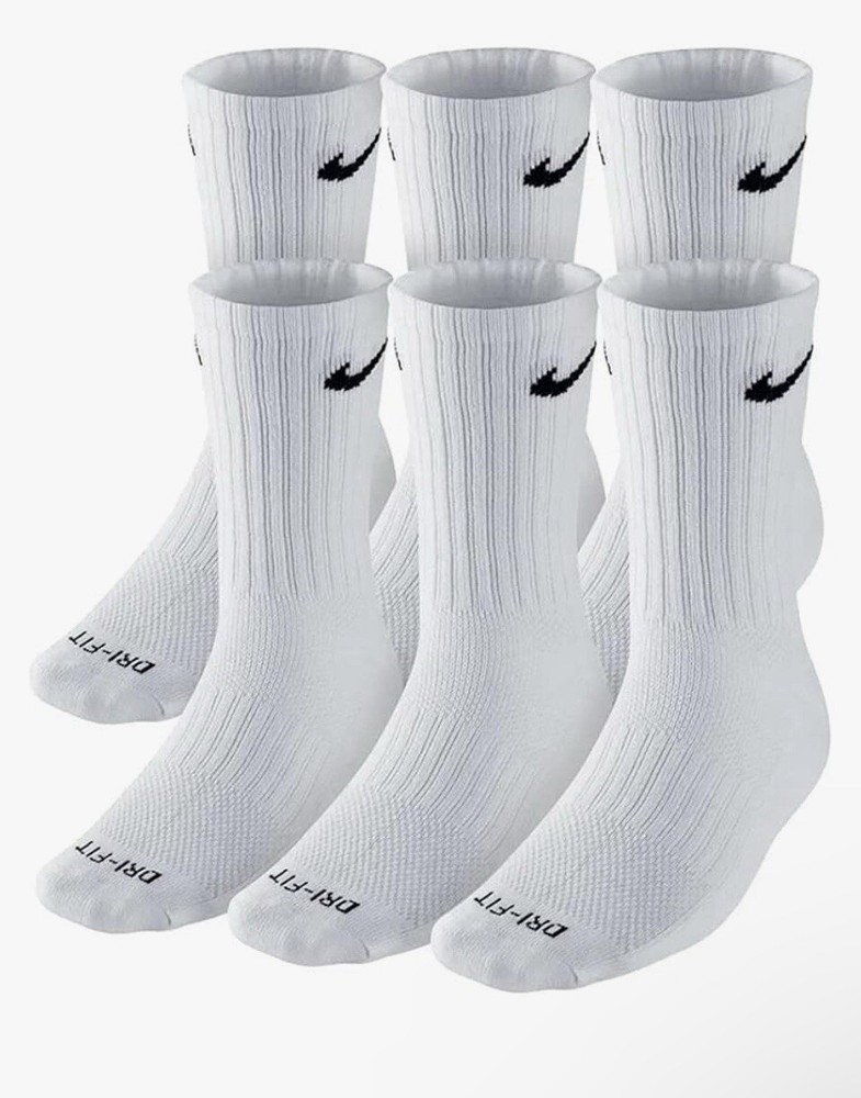 Nike Drifit Large 6 Pairs White Socks
