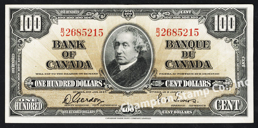 Canada Banknote 100 Dollars Cat No 64b
