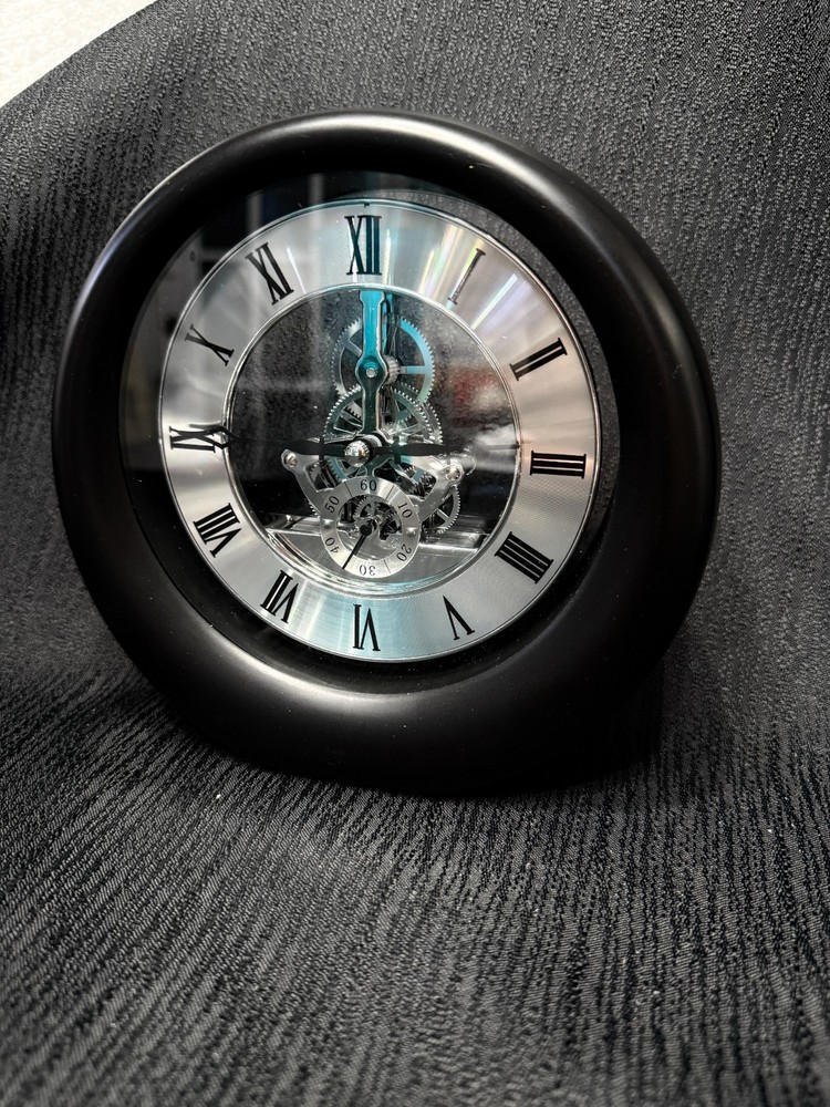 Black Interactive Gear Desktop Clock 7 inch