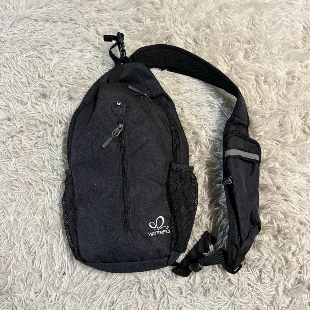 15” Black Waterfly Crossbody Backpack