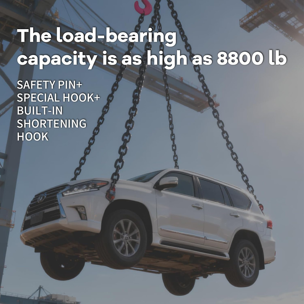 G80 Container Loading Chain (1/2" X 5') - 8800 Lbs Capacity, Hot Dip Galvanized