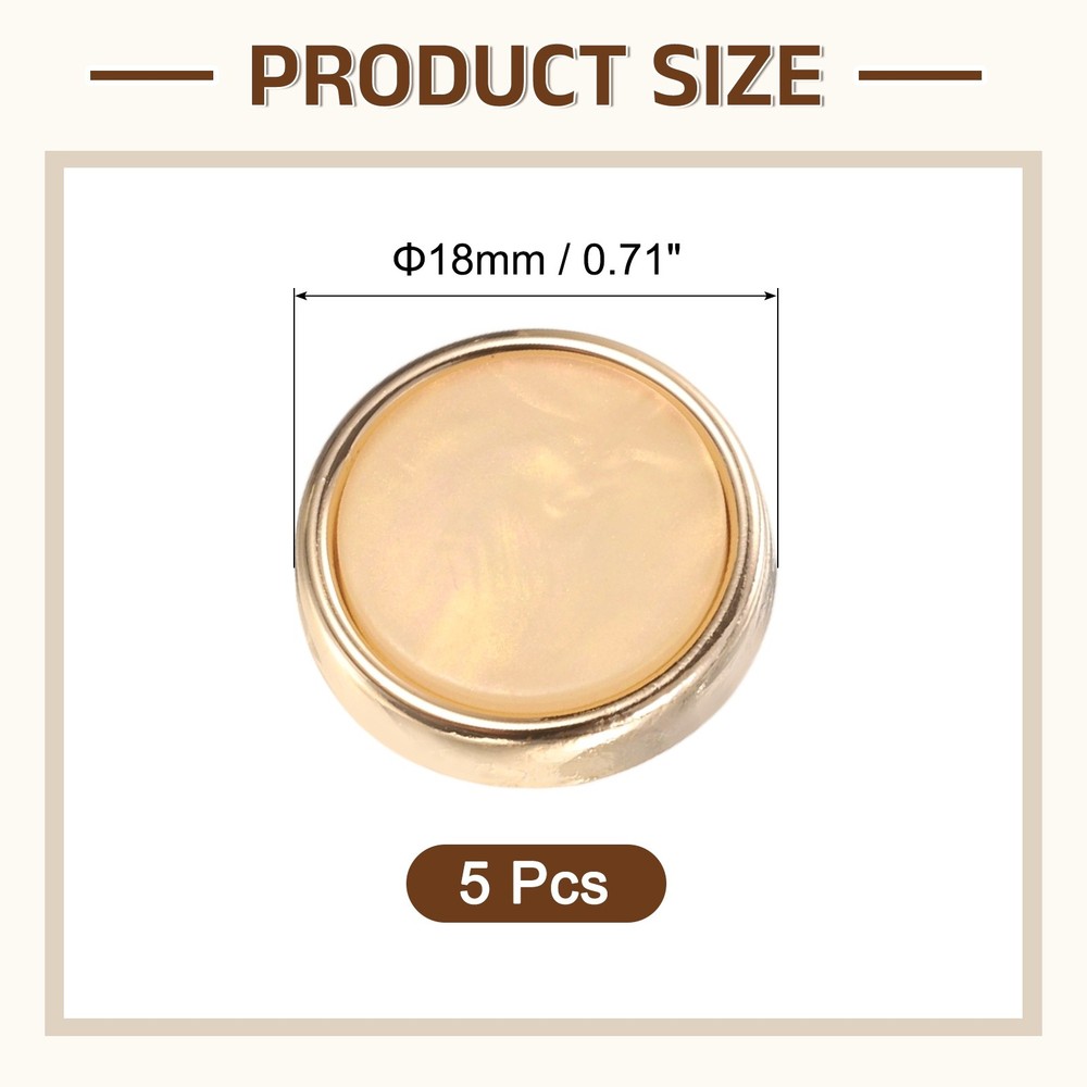 5Pcs Round Button, 18mm/0.7" Resin Decorative Pattern Button, Beige