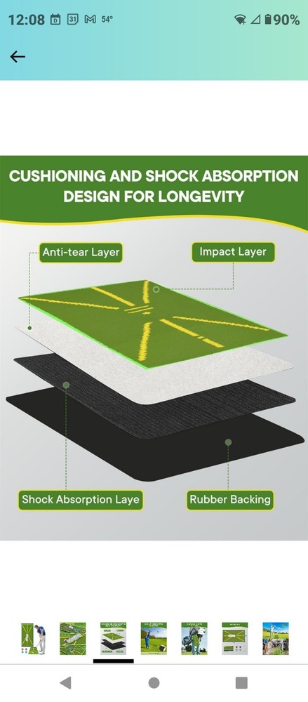 Golf Hitting Mat, Golf Training for Swing Detection, Indoor/Outdoor