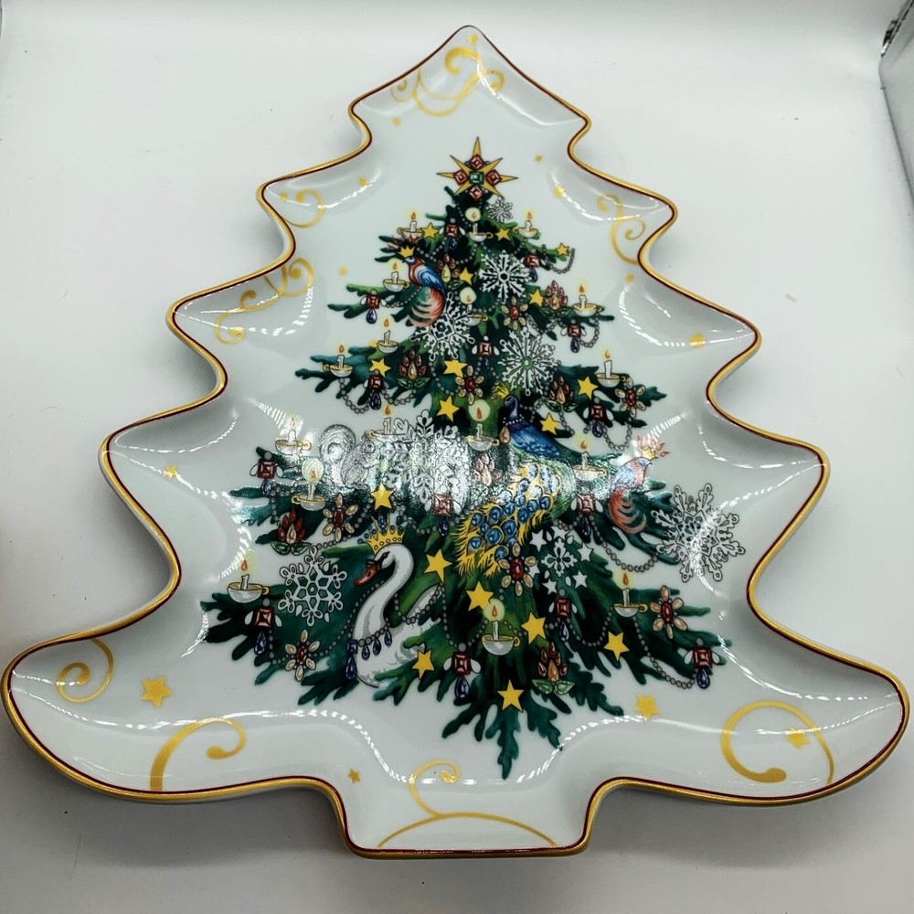 WILLIAMS SONOMA Twas Night Before Christmas FIGURAL TREE SERVING PLATTER