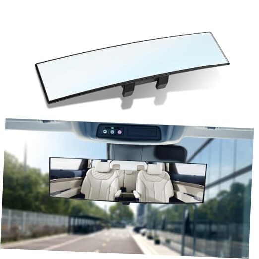 Rear View Mirror, Blind Spot Mirror, Panoramic Convex Rearview Mirror, White