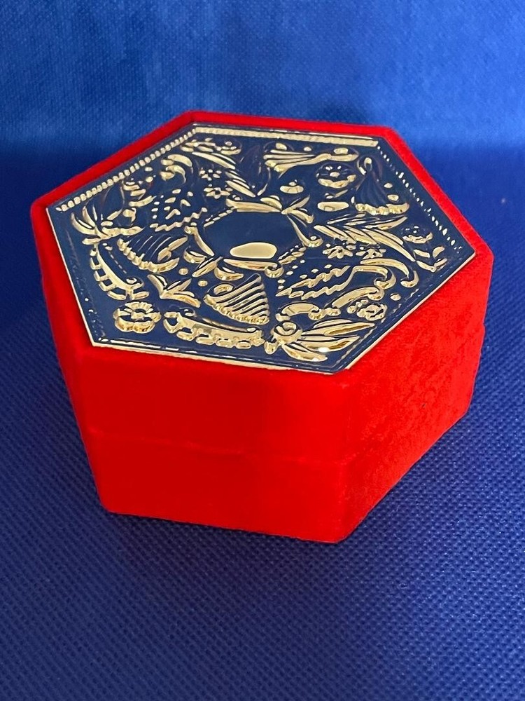Red Velvet Hexagon shaped Trinket Box
