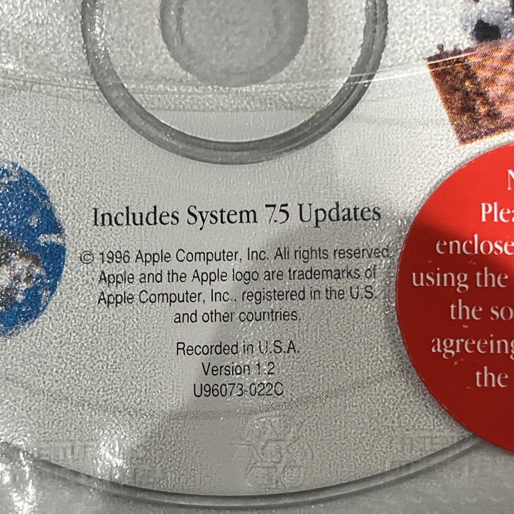 Vintage 1996 APPLE INTERNET CONNECTION KIT Disc For 7.5 Version 1.2