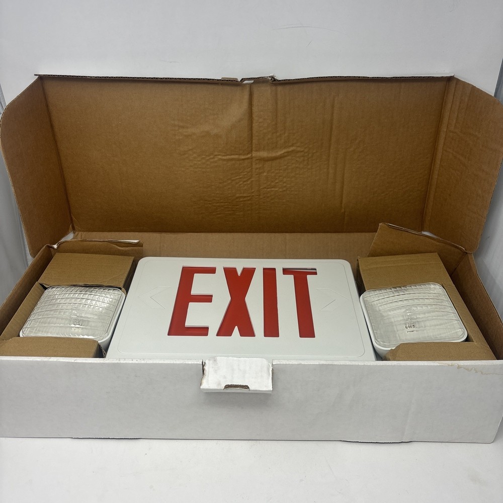 Emergency Light Exit Sign 1-Pack Exit Combo with Battery Backup Commercial - NEW