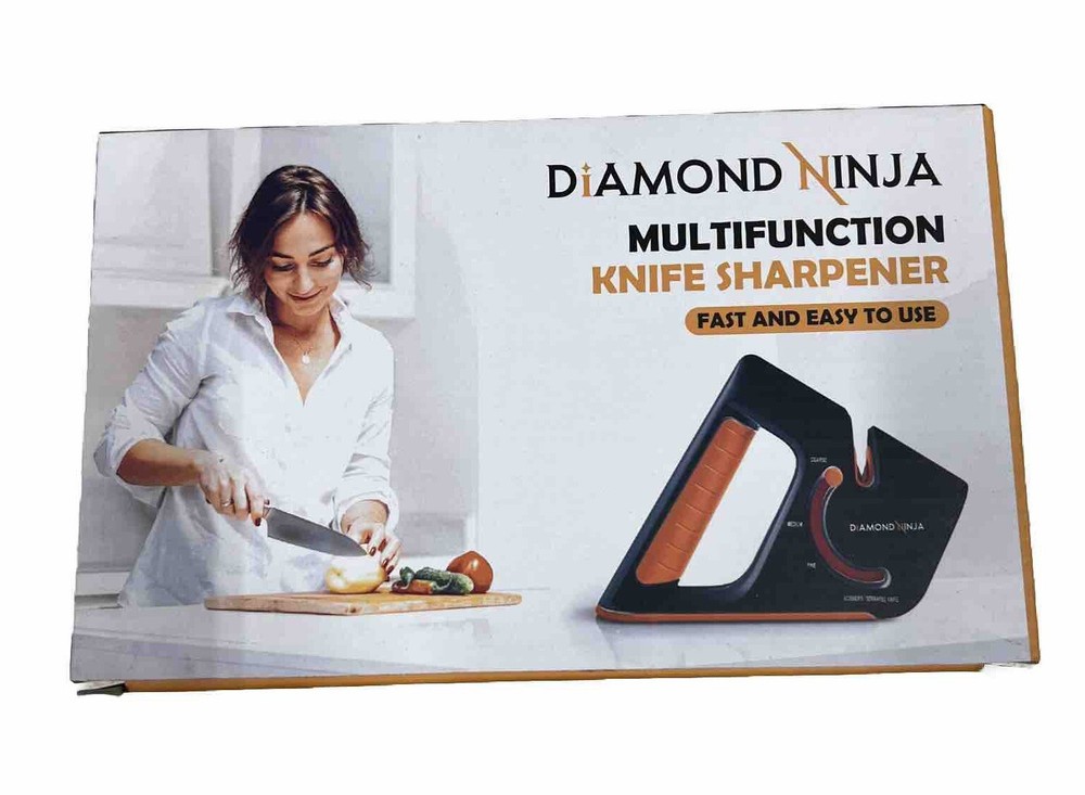 Diamond Ninja Multifunction Knife Sharpener, Black/Orange
