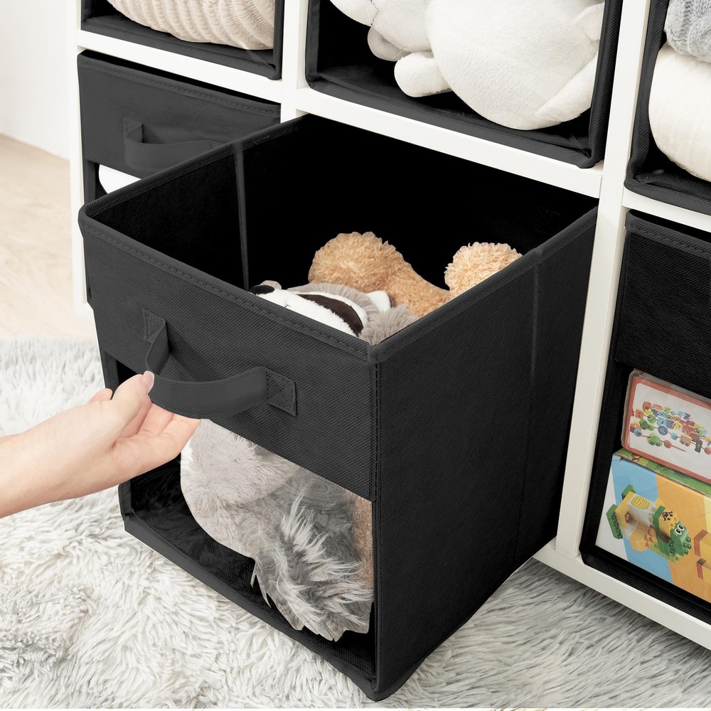 Storage Cubes, 13 Inch Cube Storage Bins With Clear Window, 6 Pack, Foldable ...