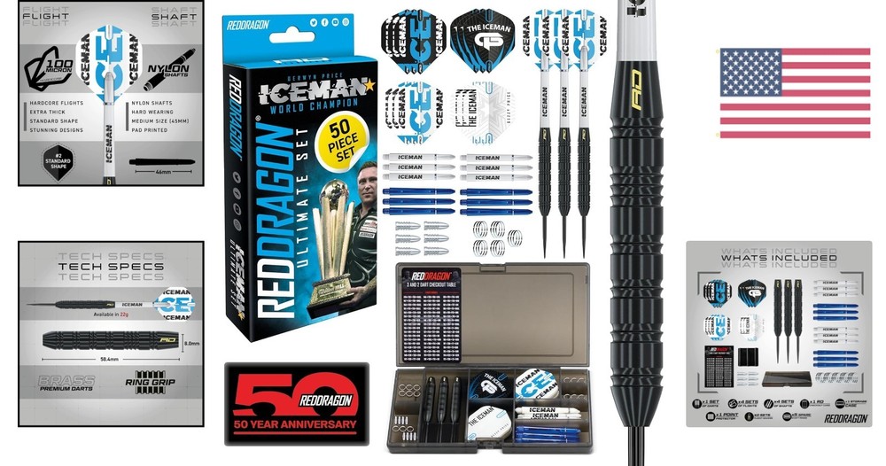 Complete Darts Accessory Package – Checkout Card, Flights, Storage Case