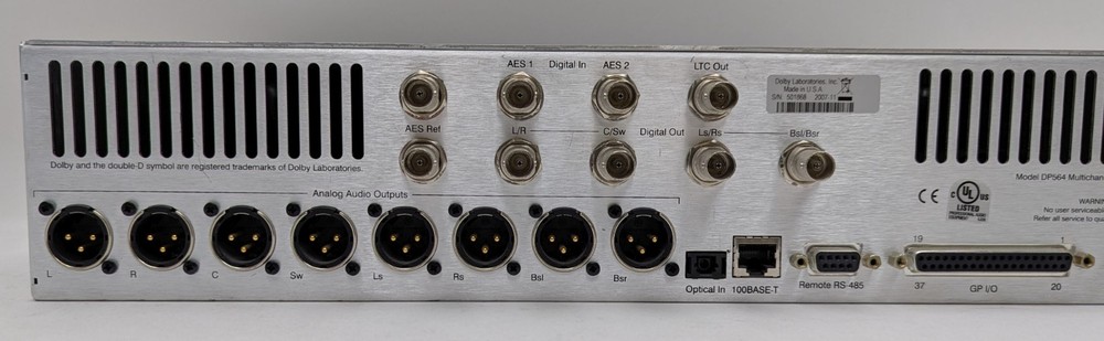 Dolby DP564 Multichannel Audio Decoder Reference Monitoring Tool AC3 PCM 5.1 2U
