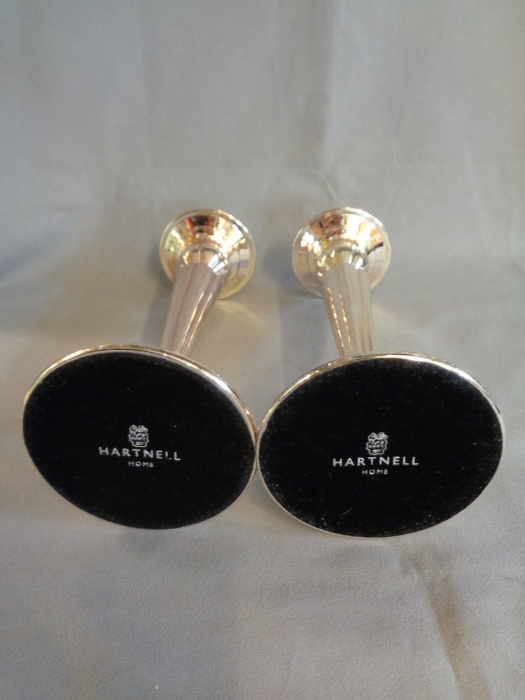 Pair 'Hartnell Home' Silver Plated Candlesticks