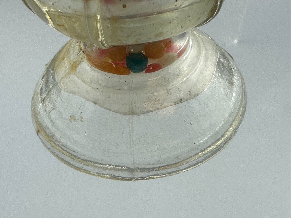 Vintage Long Waisted LANTERN GLASS CANDY CONTAINER A&E 402