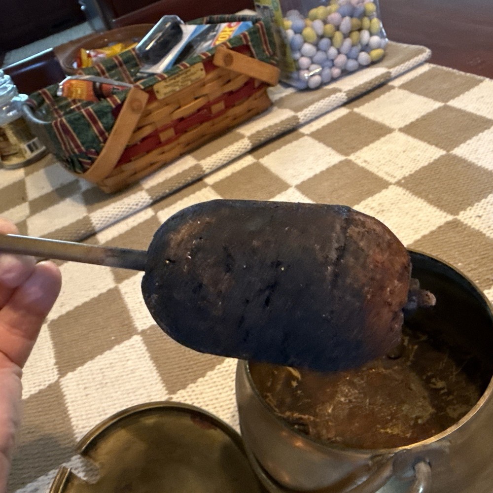Vintage Brass fire Starter Smudge Pot With Lid & Handle. Complete