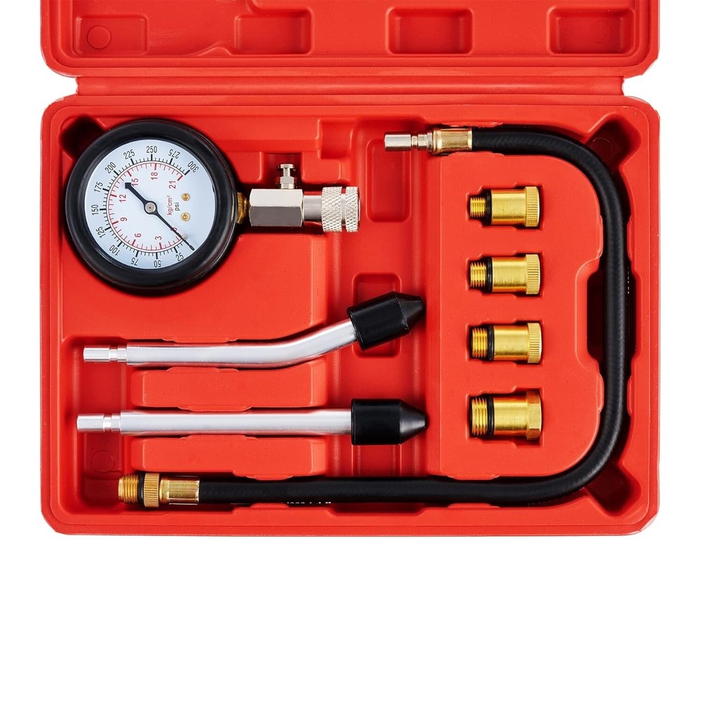 Advanced Universal Engine Compression Tester with Adaptors for Petrol Engines