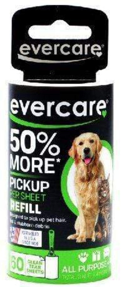 Pet Lint Roller 60 Layer Refill 1count Green