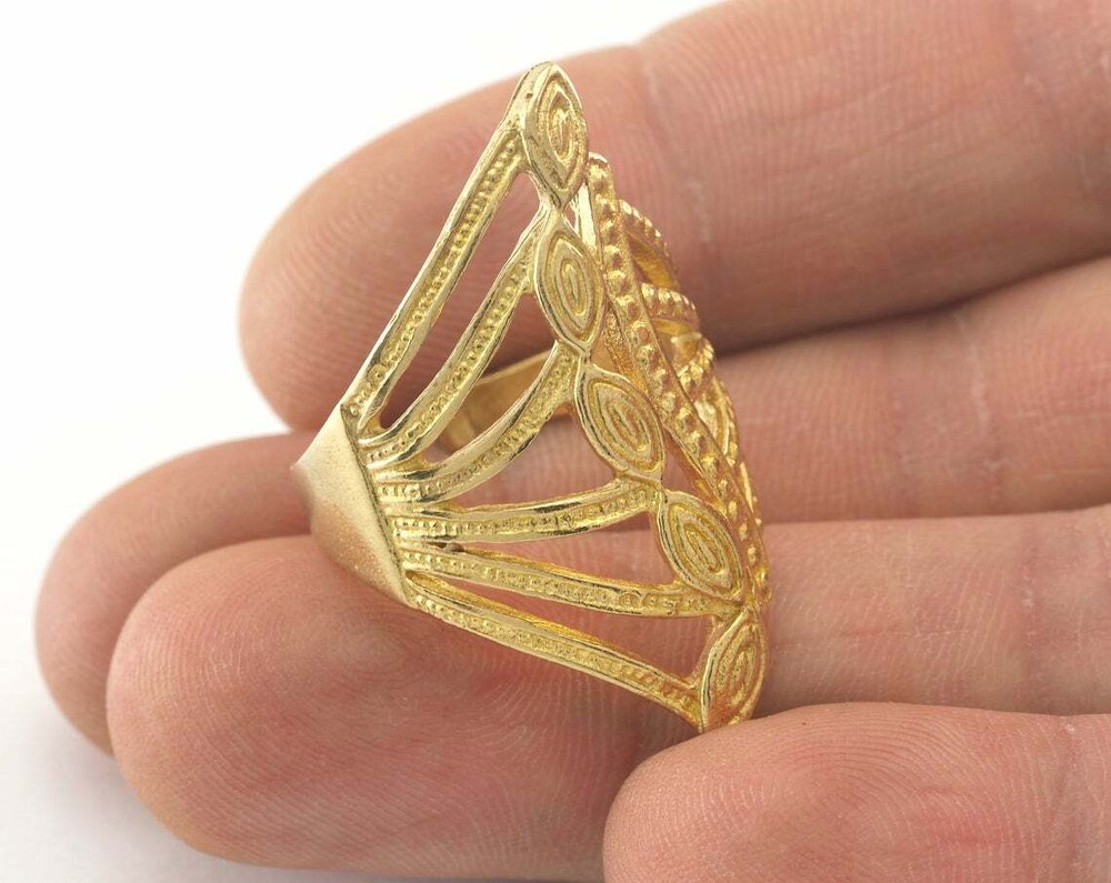Adjustable Ring Raw brass (18.5mm 8.5US inner size - Adjustable ) OZ3356