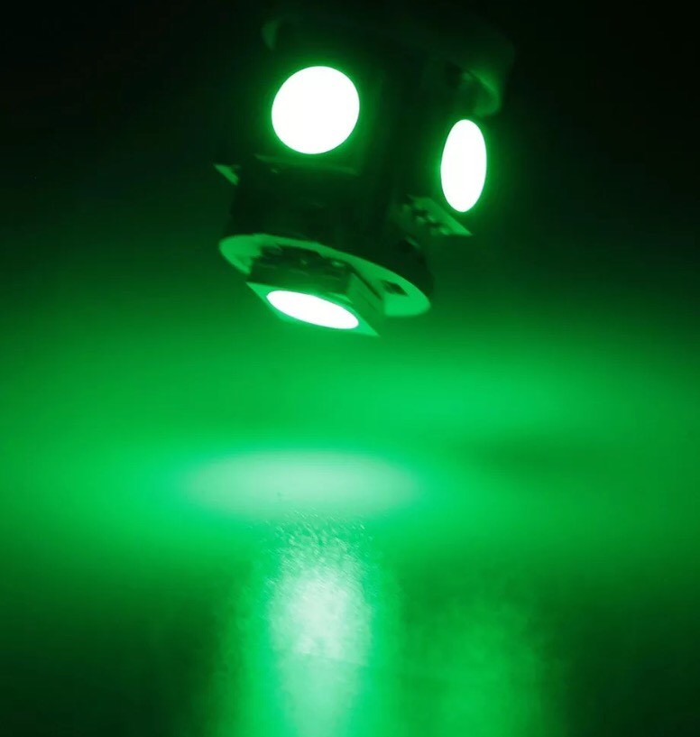 2 Military Humvee Dash Light Bulbs Green 24v LED M998