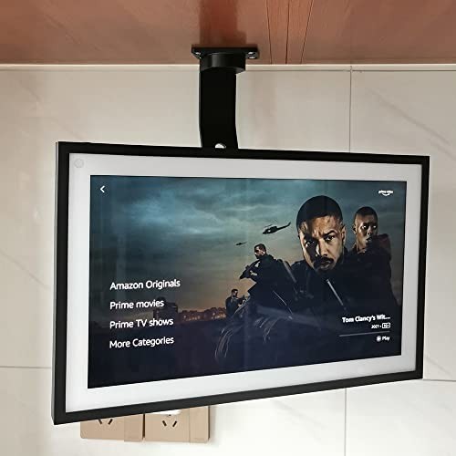 Under-Cabinet Mount for Echo Show 15 - Space-Saving, Rotating Design, Black