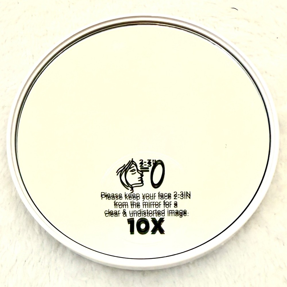 3.5" Round 10x Make-up Mirror w/Suction Cups