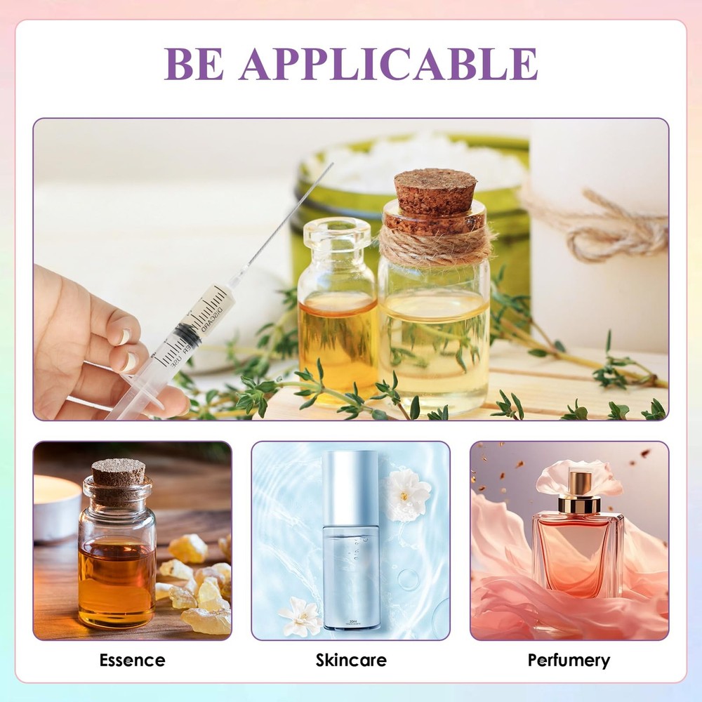 4 Pack-5ml Plastic Perfume Syringe Extracto Decanter Kit with Blunt Stainless...