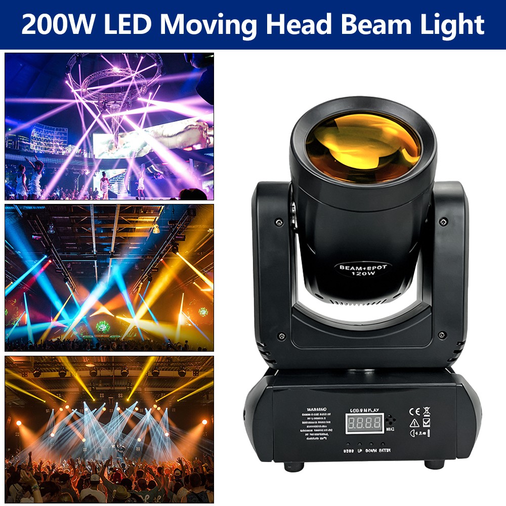 4pcs 200W LED Moving Head Beam Light DMX512 DJ Disco Stage Effect Lighting