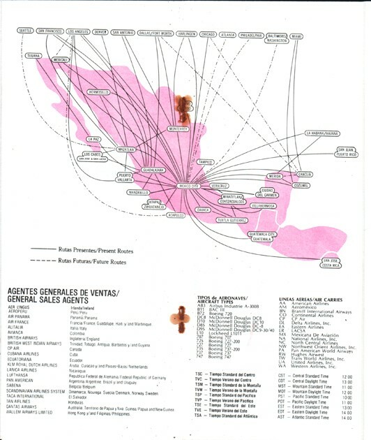 Mexicana timetable 1979/07/01