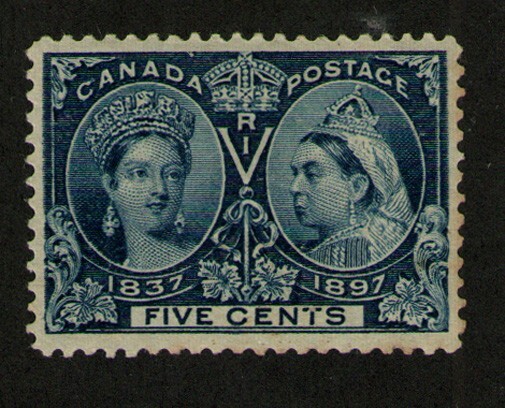Canada   Scott 54 Five Cent Blue Jubilee -  VF Mint Hinged